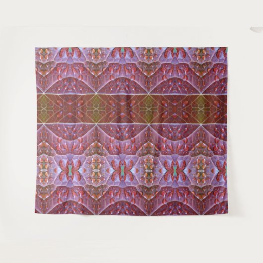 Bronze & Green Leaf Ikat 19 Wandkleed (Voorkant (horizontaal))