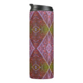 Bronze & Green Leaf Ikat 20 Thermosbeker (Geroteerd rechts)