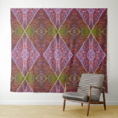 Bronze & Green Leaf Ikat 20 Wandkleed (In Situ (horizontaal))