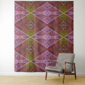 Bronze & Green Leaf Ikat 20 Wandkleed (In situ)
