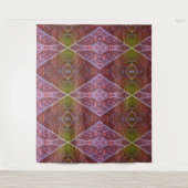 Bronze & Green Leaf Ikat 20 Wandkleed (Voorkant)