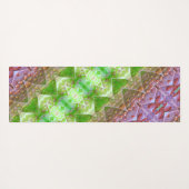 Bronze & Green Leaf Ikat 2 Pouf Angled Yogamat (Achterkant (horizontaal))