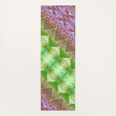 Bronze & Green Leaf Ikat 2 Pouf Angled Yogamat (Achterkant)
