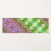Bronze & Green Leaf Ikat 2 Pouf Angled Yogamat (Voorkant (horizontaal))