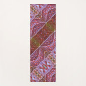 Bronze & Green Leaf Ikat 2 Pouf Angled Yogamat (Voorkant)