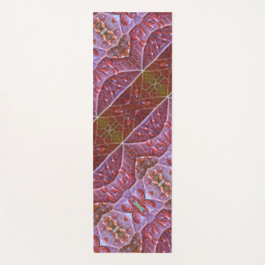 Bronze & Green Leaf Ikat 2 Pouf Angled Yogamat (Voorkant)