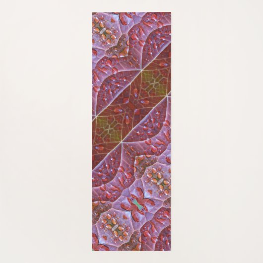 Bronze & Green Leaf Ikat 2 Pouf Angled Yogamat (Achterkant)