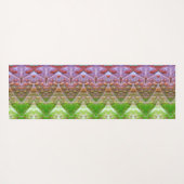 Bronze & Green Leaf Ikat 2 pouf Long Ways Yogamat (Achterkant (horizontaal))