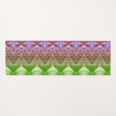Bronze & Green Leaf Ikat 2 pouf Long Ways Yogamat (Voorkant (horizontaal))