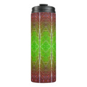 Bronze & Green Leaf Ikat 2 Pouf Thermosbeker (Voorkant)