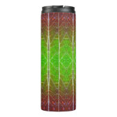 Bronze & Green Leaf Ikat 2 Pouf Thermosbeker (Achterkant)