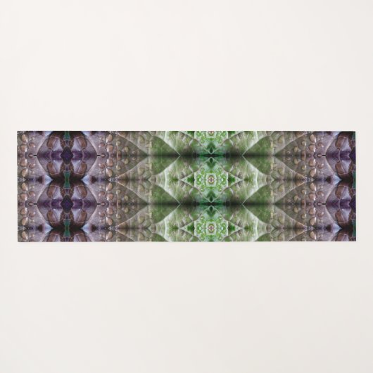 Bronze & Green Leaf Ikat 5 Fog Yogamat (Achterkant (horizontaal))