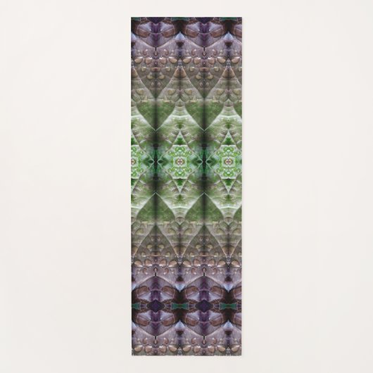 Bronze & Green Leaf Ikat 5 Fog Yogamat (Voorkant)