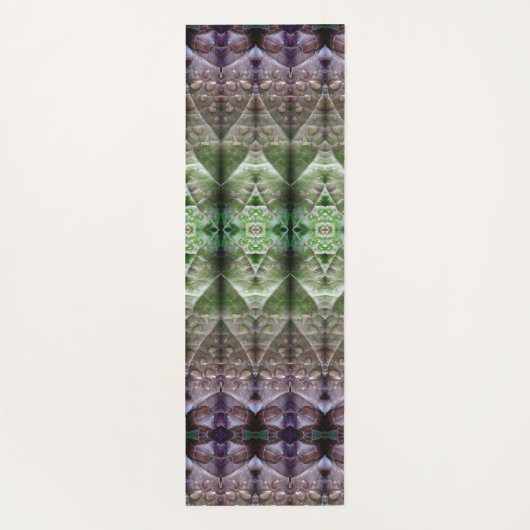 Bronze & Green Leaf Ikat 5 Fog Yogamat (Achterkant)