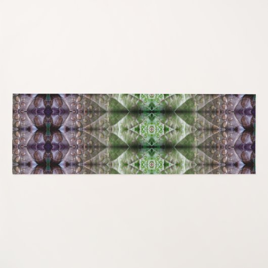 Bronze & Green Leaf Ikat 5 Fog Yogamat (Voorkant (horizontaal))