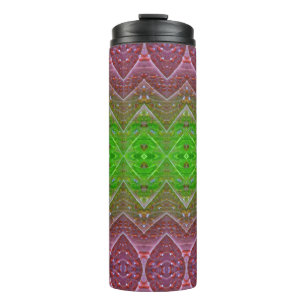 Bronze & Green Leaf Ikat 7 Thermosbeker