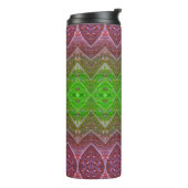 Bronze & Green Leaf Ikat 7 Thermosbeker (Gedraaid links)
