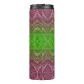 Bronze & Green Leaf Ikat 7 Thermosbeker (Achterkant)