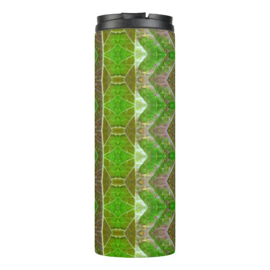 Bronze & Green Leaf Ikat ook Thermosbeker (Achterkant)