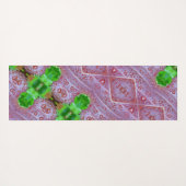 Bronze & Green Leaf Ikat Pouf ook Yogamat (Achterkant (horizontaal))