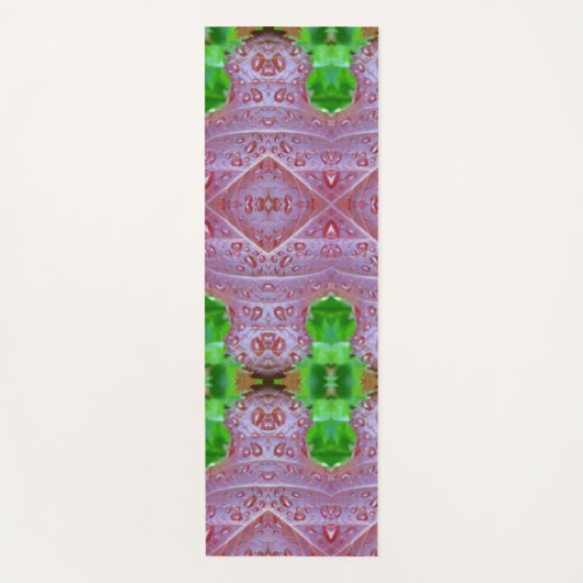 Bronze & Green Leaf Ikat Pouf ook Yogamat (Voorkant)