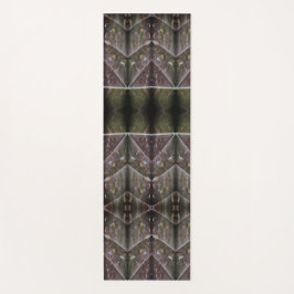 Bronze & Green Leaf Ikat To Fog Yoga Mat