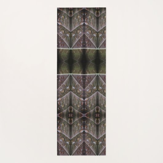 Bronze & Green Leaf Ikat To Fog Yoga Mat (Achterkant)