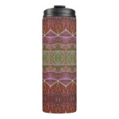 Bronze & Green Leaf Ikat Zen Thermosbeker (Voorkant)
