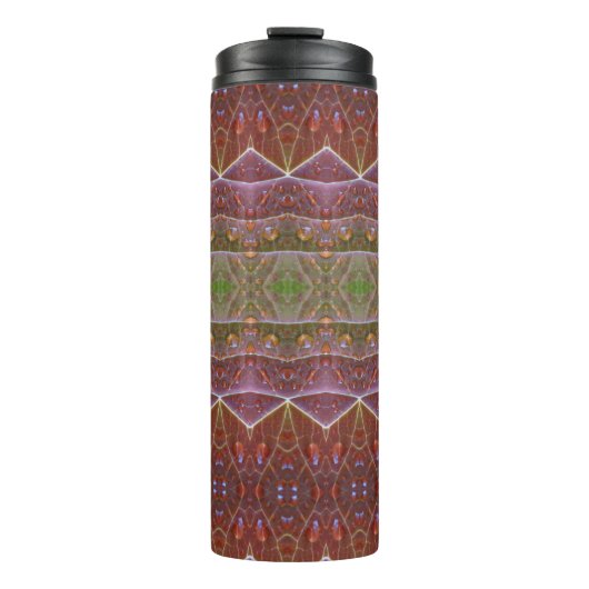 Bronze & Green Leaf Ikat Zen Thermosbeker (Voorkant)