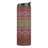 Bronze & Green Leaf Ikat Zen Thermosbeker (Gedraaid links)