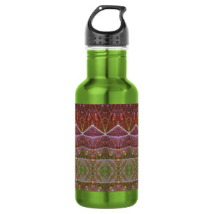 Bronze & Green Leaf Ikat Zen Waterfles