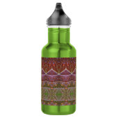Bronze & Green Leaf Ikat Zen Waterfles (Rechts)