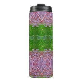 Bronze & Green Leaves Ikat Thermosbeker