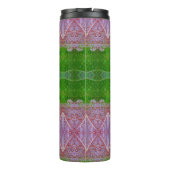 Bronze & Green Leaves Ikat Thermosbeker (Achterkant)