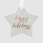 Bronze Happy Holidays Script Xmas Tree Ornament (achterkant)