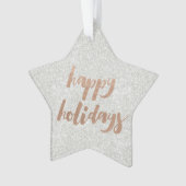 Bronze Happy Holidays Script Xmas Tree Ornament (voorkant)
