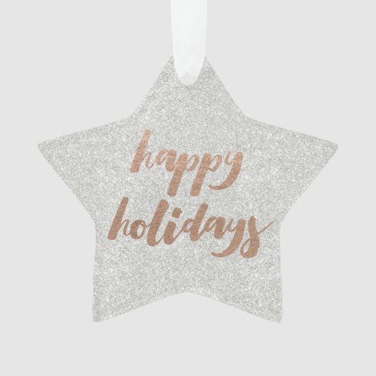 Bronze Happy Holidays Script Xmas Tree Ornament (voorkant)