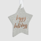 Bronze Happy Holidays Script Xmas Tree Ornament (voorkant)