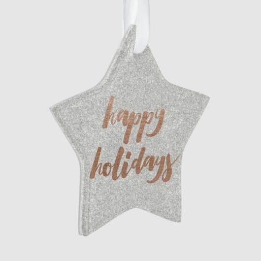 Bronze Happy Holidays Script Xmas Tree Ornament (voorkant)