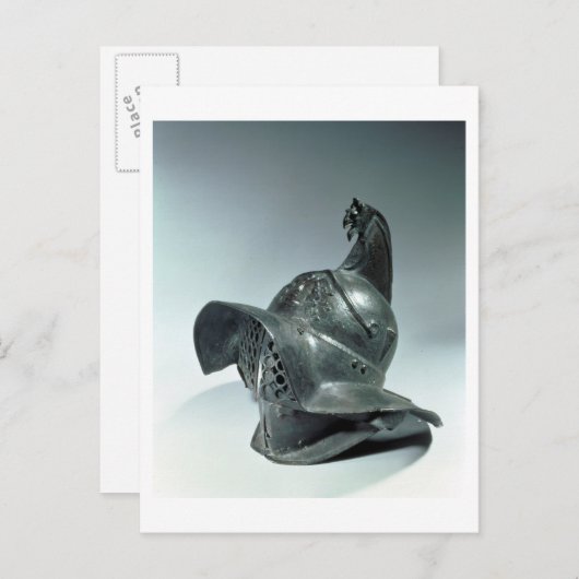 Bronze helm van Thraciaanse gladiator, Roman, 1e c Briefkaart (Voorkant / Achterkant)