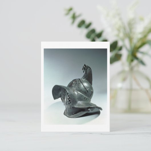Bronze helm van Thraciaanse gladiator, Roman, 1e c Briefkaart (Staand voorkant)