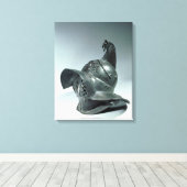 Bronze helm van Thraciaanse gladiator, Roman, 1e c Canvas Afdruk (Insitu (Houten vloer))