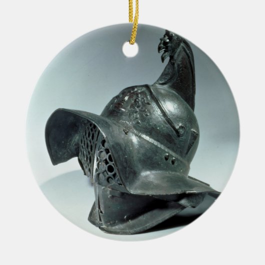Bronze helm van Thraciaanse gladiator, Roman, 1e c Keramisch Ornament (Voorkant)