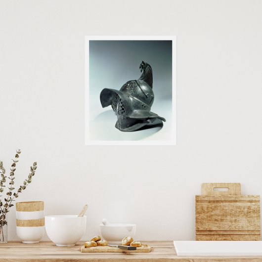 Bronze helm van Thraciaanse gladiator, Roman, 1e c Poster (Keuken)