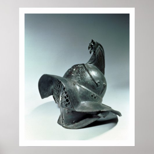 Bronze helm van Thraciaanse gladiator, Roman, 1e c Poster (Voorkant)