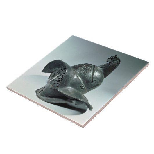 Bronze helm van Thraciaanse gladiator, Roman, 1e c Tegeltje (Zijkant)