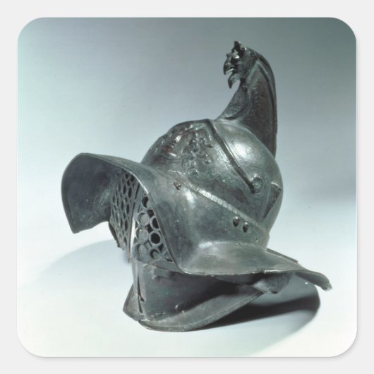 Bronze helm van Thraciaanse gladiator, Roman, 1e c Vierkante Sticker (Voorkant)