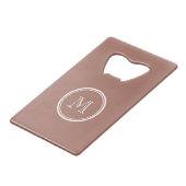 Bronze High-end gekleurd monogram Creditkaart Flessenopener (Achterkant Gekanteld)