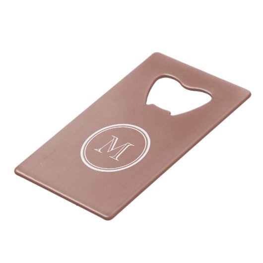 Bronze High-end gekleurd monogram Creditkaart Flessenopener (Achterkant Gekanteld)