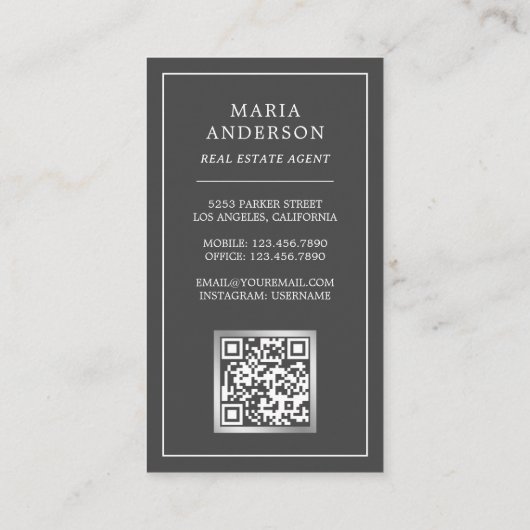  Bronze Key Real Estate Agent Foto QR Code Visitekaartje (Achterkant)